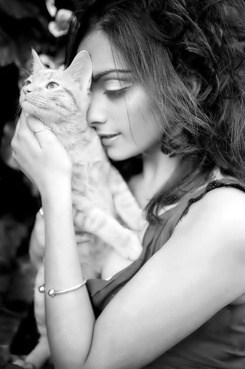 Femme et chat